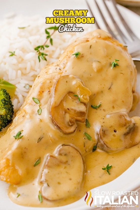 Tender Instant Pot Chicken Smothered in Creamy Mushroom Sauce